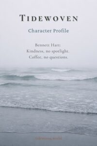 Misty gray coastline image for Pinterest