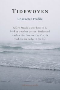 Misty gray coastline image for Pinterest