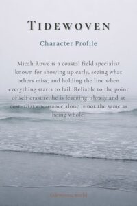 Misty gray coastline image for Pinterest