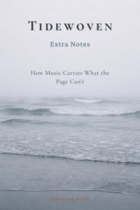 Misty gray coastline image for Pinterest