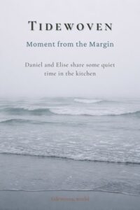 Misty gray coastline image for Pinterest