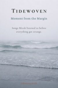 Misty gray coastline image for Pinterest