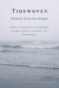 Misty gray coastline image for Pinterest