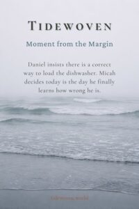 Misty gray coastline image for Pinterest