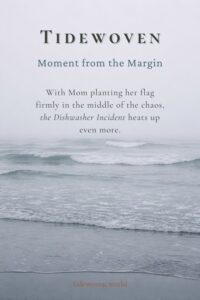 Misty gray coastline image for Pinterest