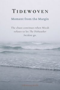 Misty gray coastline image for Pinterest