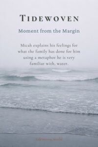 Misty gray coastline image for Pinterest