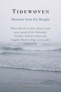 Misty gray coastline image for Pinterest