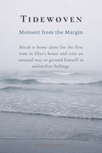 Misty gray coastline image for Pinterest