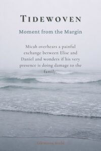 Misty gray coastline image for Pinterest
