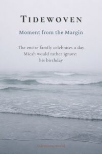 Misty gray coastline image for Pinterest