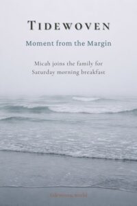 Misty gray coastline image for Pinterest