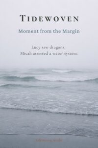 Misty gray coastline image for Pinterest