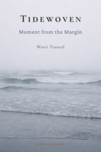 Misty gray coastline image for Pinterest