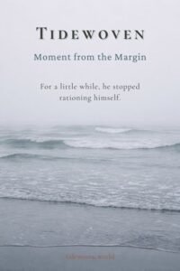 Misty gray coastline image for Pinterest